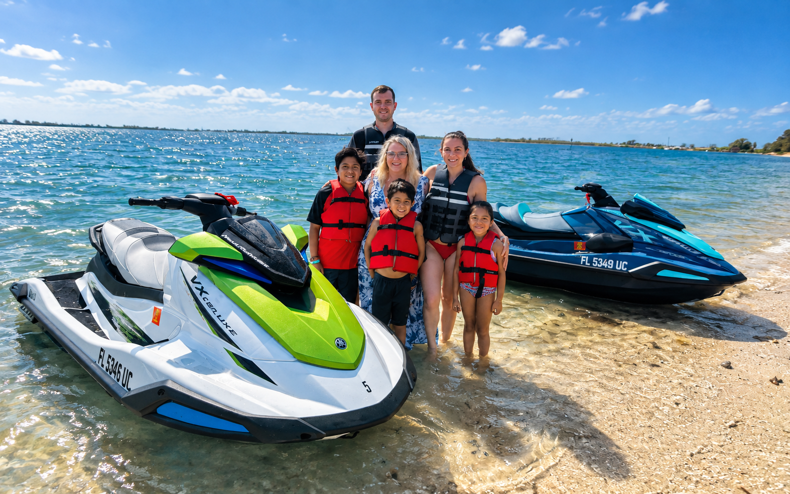 Family enjoying time with Little Philly jet skis